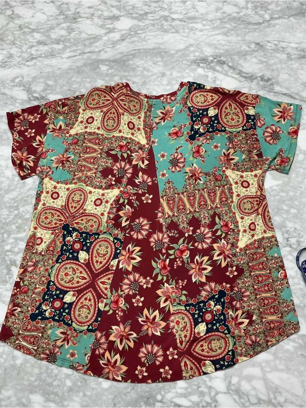 Johnny Was Sz M Thena Box Pleat Swing Tee